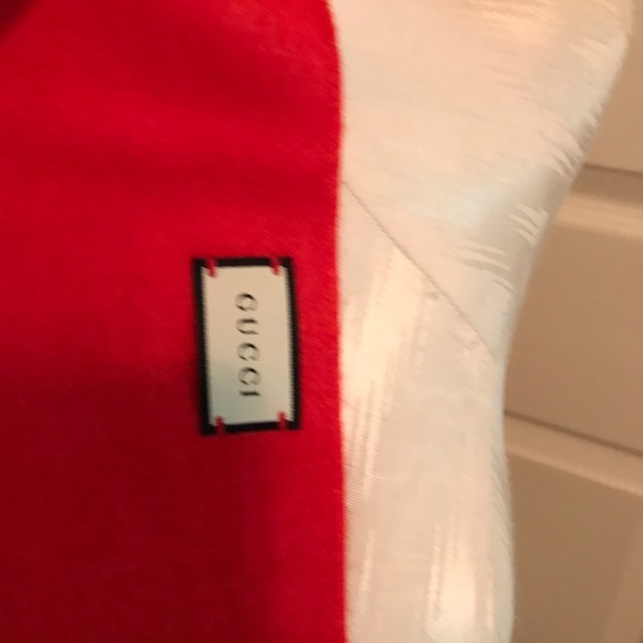 Gucci nwt scarf red/ Gucci yummy with embellished complete with tags $995 - Picture 4 of 9